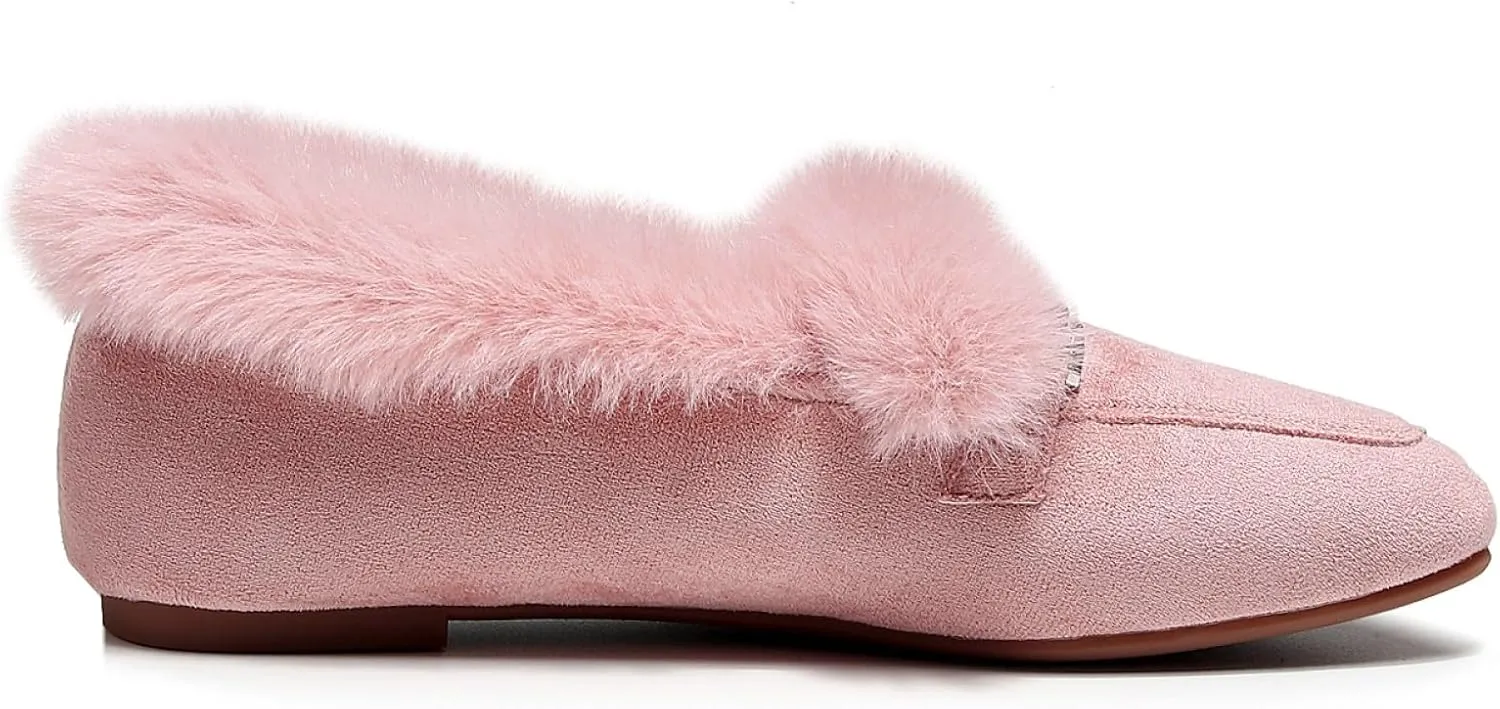 VenusCelia Women's Cozy Furry Flat Shoe
