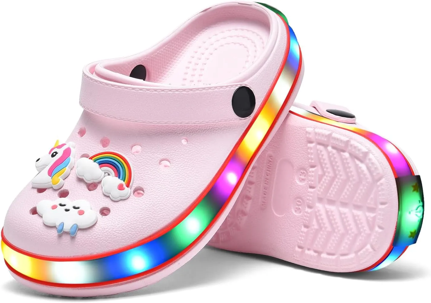 VIYEAR Toddler Light Up Sandals - Boy's & Girl's Garden & Beach Clogs - Indoor & Outdoor Slipper