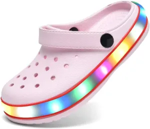VIYEAR Toddler Light Up Sandals - Boy's & Girl's Garden & Beach Clogs - Indoor & Outdoor Slipper