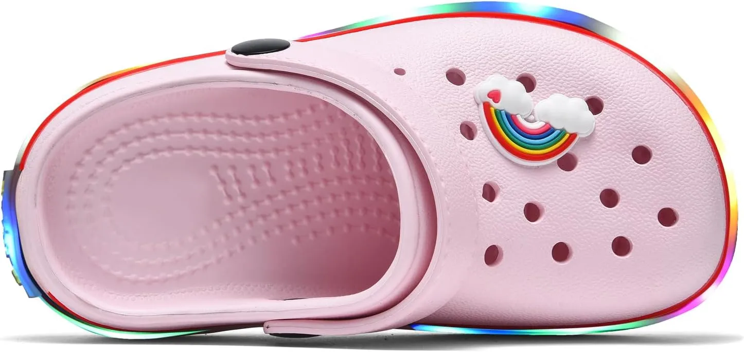 VIYEAR Toddler Light Up Sandals - Boy's & Girl's Garden & Beach Clogs - Indoor & Outdoor Slipper