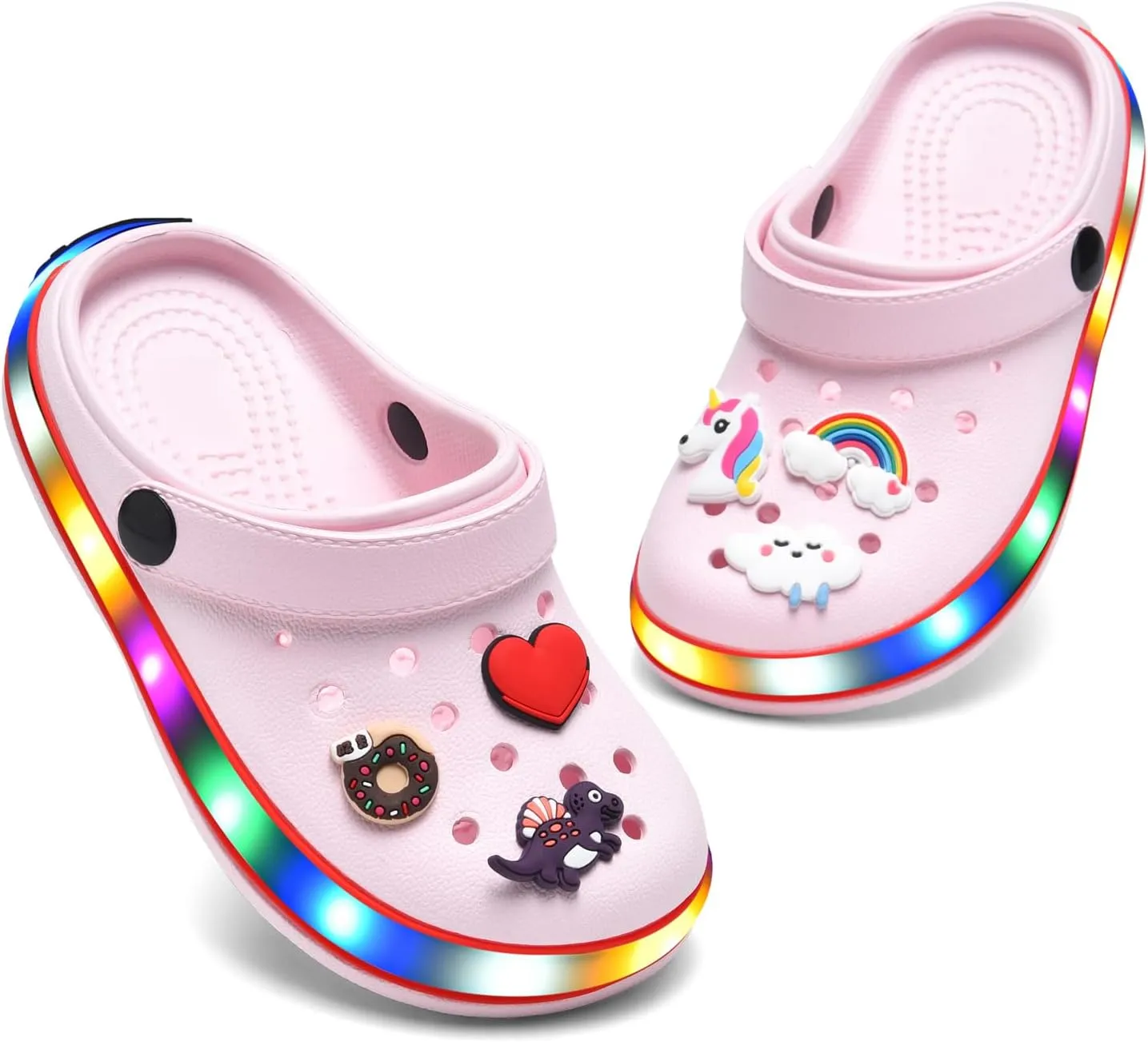 VIYEAR Toddler Light Up Sandals - Boy's & Girl's Garden & Beach Clogs - Indoor & Outdoor Slipper