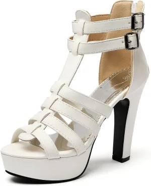 VOMIRA Platform Gladiator Sandals for Women Peep Toe Chunky Block High Heel Cutout Summer Sandals Breathable Roman Style Heeled Sandals