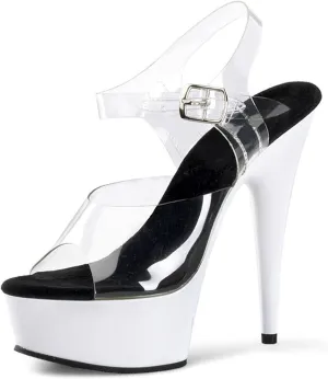 Vujkliy 15CM Transparent Sandals Round Toe Platform Stiletto High Heels Sexy Auto Show Model Catwalk Nightclub Performance Women's Shoes Large Size