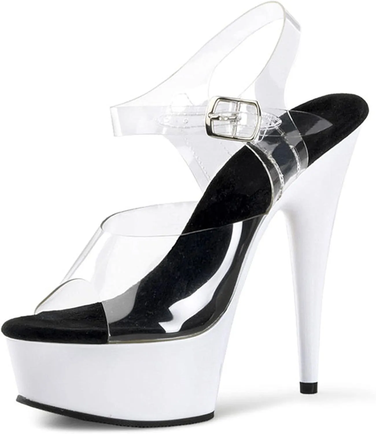 Vujkliy 15CM Transparent Sandals Round Toe Platform Stiletto High Heels Sexy Auto Show Model Catwalk Nightclub Performance Women's Shoes Large Size