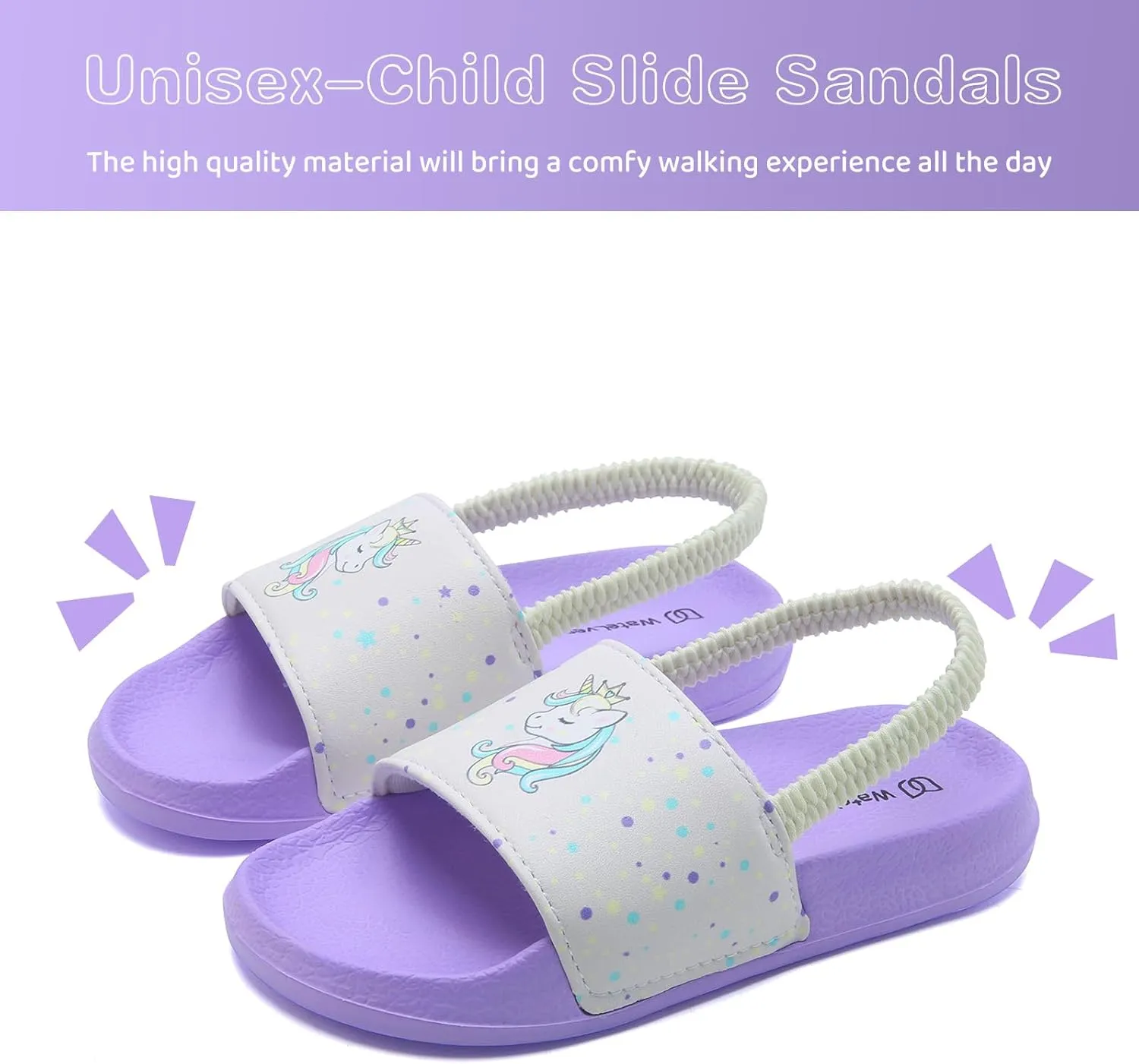 WateLves Toddler Boys Girls Slides Sandals for Swim Beach Kids Water Shoes Casual Slippers