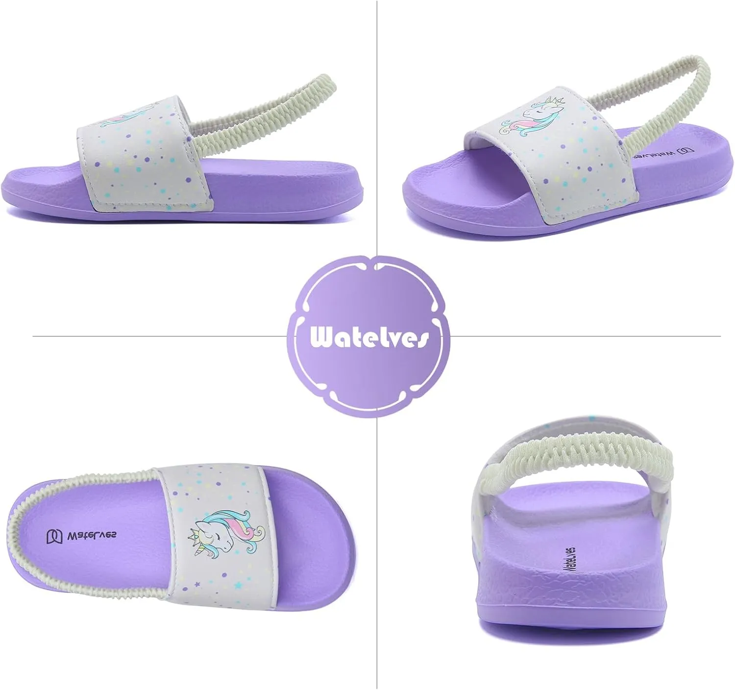 WateLves Toddler Boys Girls Slides Sandals for Swim Beach Kids Water Shoes Casual Slippers