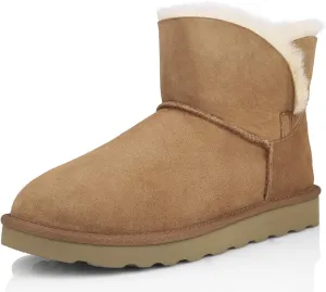 WaySoft Genuine Australia Sheepskin Snow Winter Boots for Women, Classic Water Resistance Shearling Boots Women