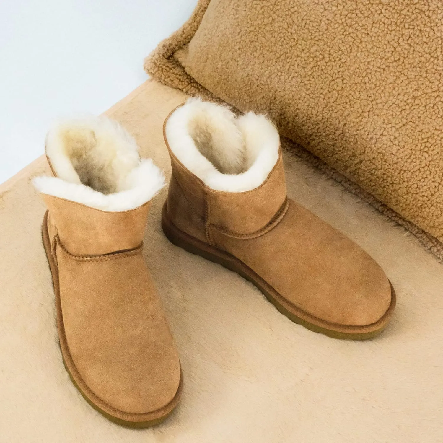 WaySoft Genuine Australia Sheepskin Snow Winter Boots for Women, Classic Water Resistance Shearling Boots Women