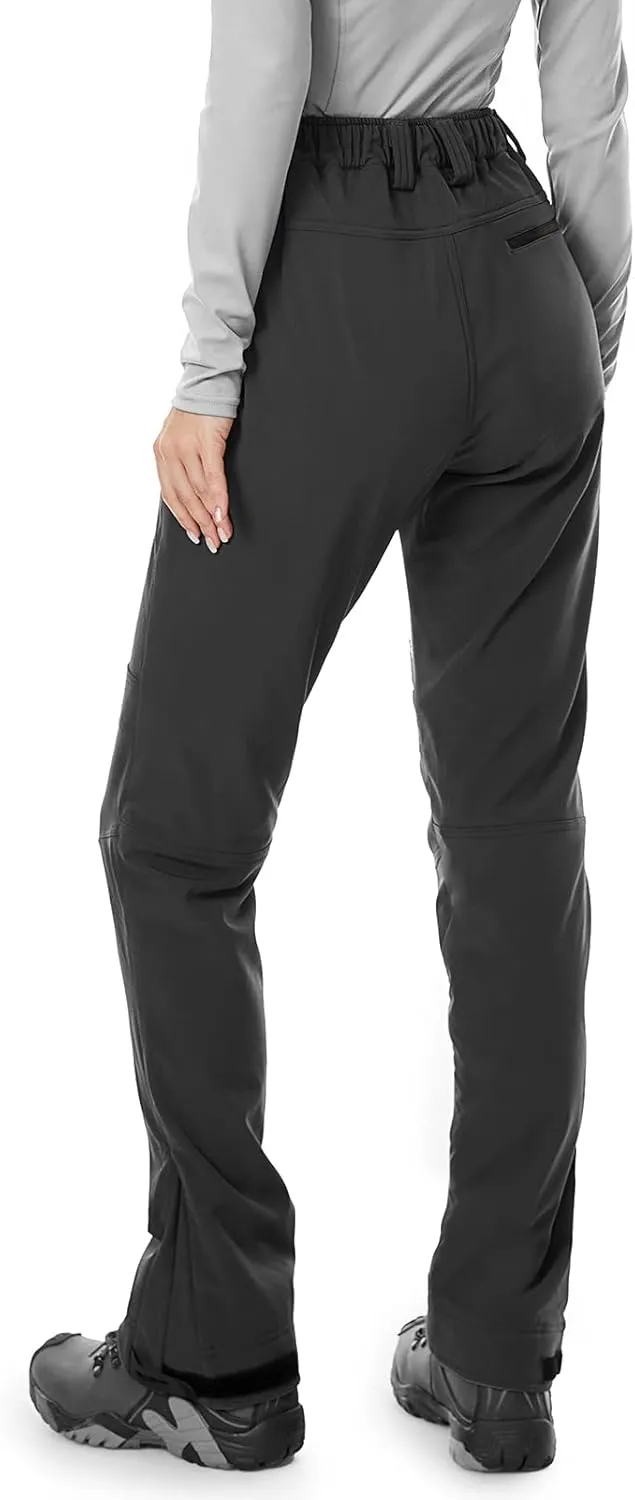 Wespornow Women's-Snow-Ski-Pants for Winter Outdoor Fleece-Lined-Water-Resistant-Hiking-Insulated-Pants with Zipper Pockets