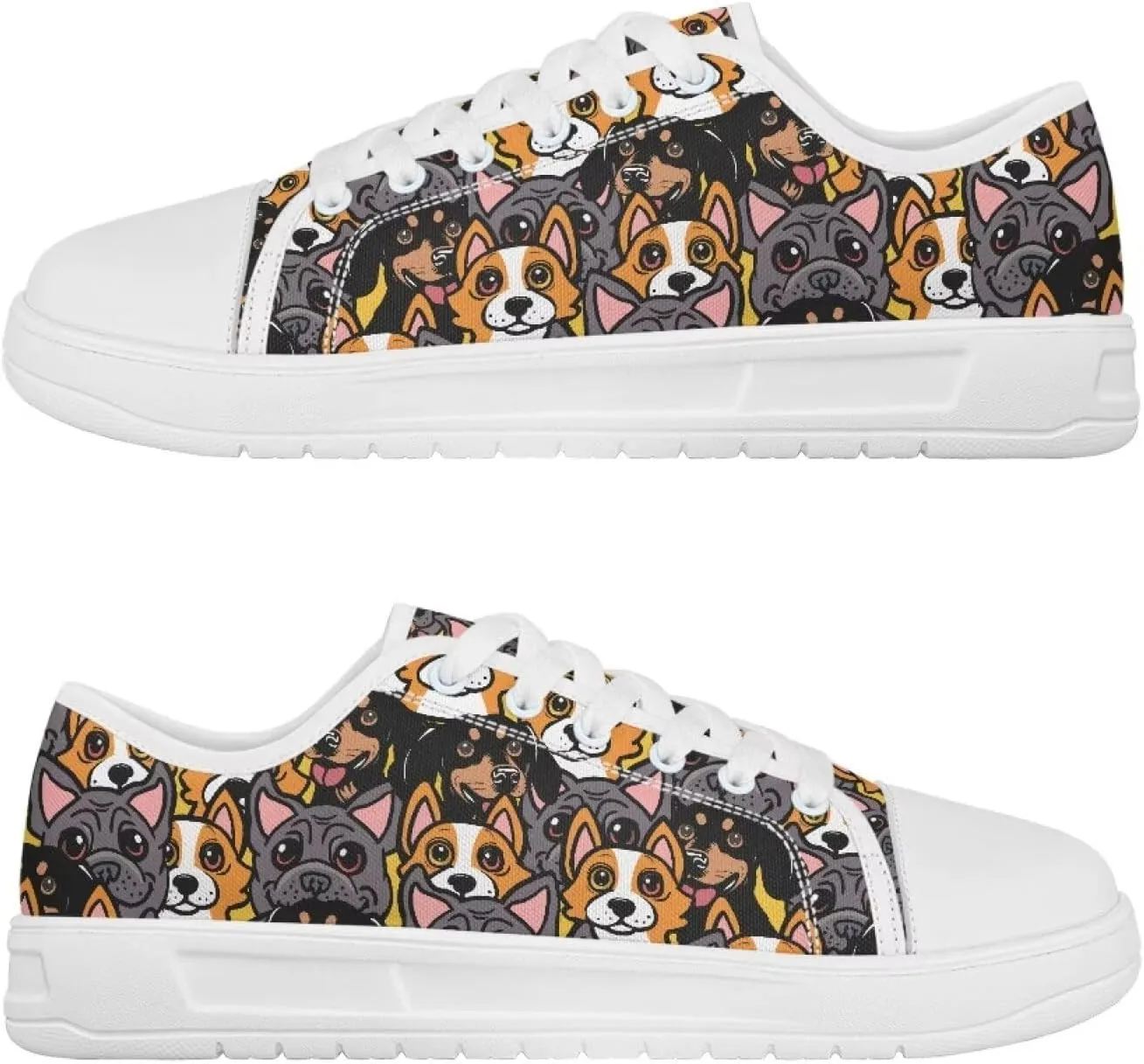 White Sneakers for Women Low Top Canvas Shoes Womens Walking Shoes Women's Fashion Sneaker Lace Up Casual Tennis Shoe