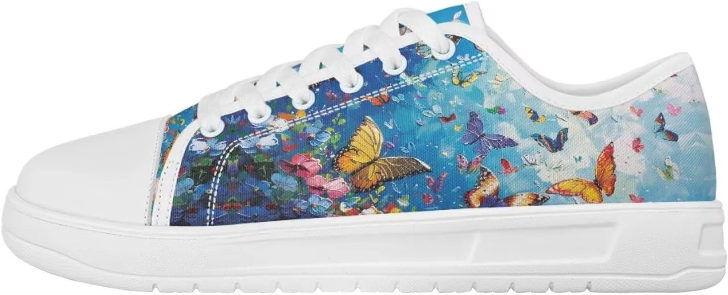 White Sneakers for Women Low Top Canvas Shoes Womens Walking Shoes Women's Fashion Sneaker Lace Up Casual Tennis Shoe