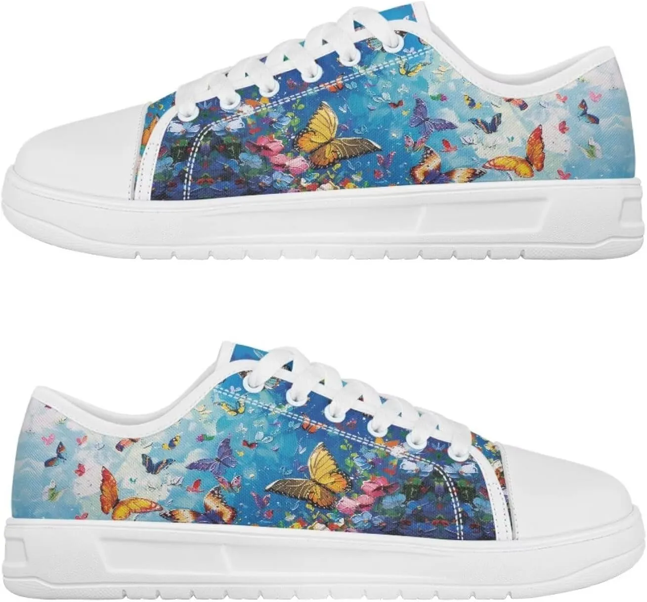 White Sneakers for Women Low Top Canvas Shoes Womens Walking Shoes Women's Fashion Sneaker Lace Up Casual Tennis Shoe