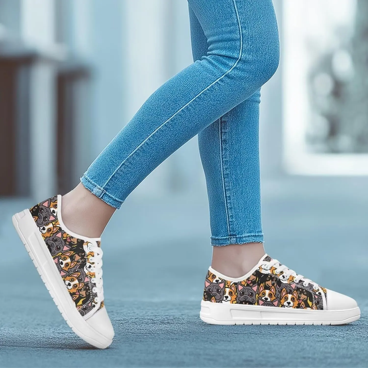 White Sneakers for Women Low Top Canvas Shoes Womens Walking Shoes Women's Fashion Sneaker Lace Up Casual Tennis Shoe