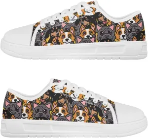 White Sneakers for Women Low Top Canvas Shoes Womens Walking Shoes Women's Fashion Sneaker Lace Up Casual Tennis Shoe