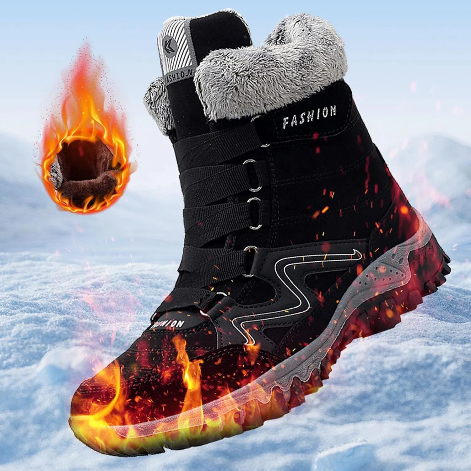 Wide Width Snow Boots for Women Zipper Boots For Women Snow Boots 𝐖aterproof Women Snow Boots
