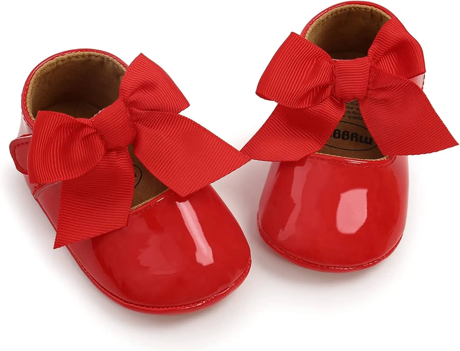 WILLFUN Baby Girls Mary Jane Flats with Bowknot Princess Party Dress Crib Shoes Non-Slip Soft Rubber Sole for Toddler First Walkers