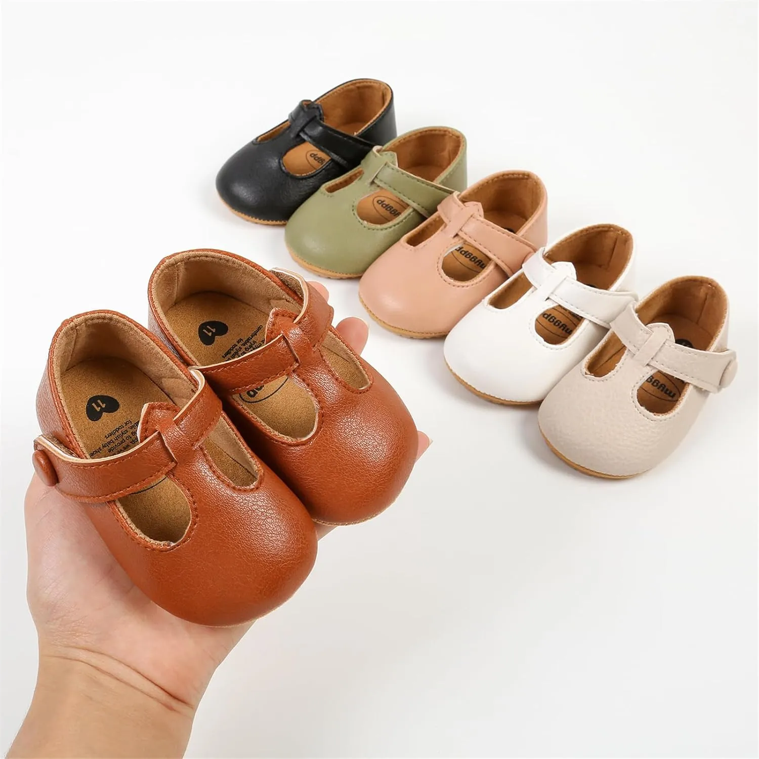 WILLFUN Baby Girls Mary Jane Flats with Bowknot Princess Party Dress Crib Shoes Non-Slip Soft Rubber Sole for Toddler First Walkers