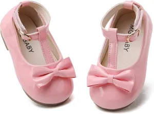 WILLFUN Toddler Little Girls Mary Jane Flats Bowknot Princess Dress Ballet Shoes Non-Slip Soft Sole School Party Girl’s Shoes