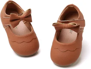 WILLFUN Toddler Little Girls Mary Jane Flats Bowknot Princess Dress Ballet Shoes Non-Slip Soft Sole School Party Girl’s Shoes