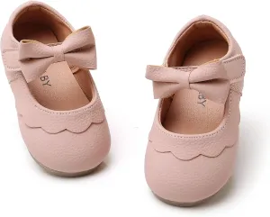 WILLFUN Toddler Little Girls Mary Jane Flats Bowknot Princess Dress Ballet Shoes Non-Slip Soft Sole School Party Girl’s Shoes