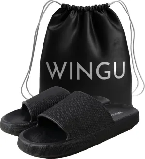 Wingu Pillow Slippers for Women and Men - Non-Slip EVA Shower Sandals | Thick 1.77-Inch Sole Slides for Indoor & Outdoor | Cloud Comfort, Quick-Dry, Lightweight House Shoes