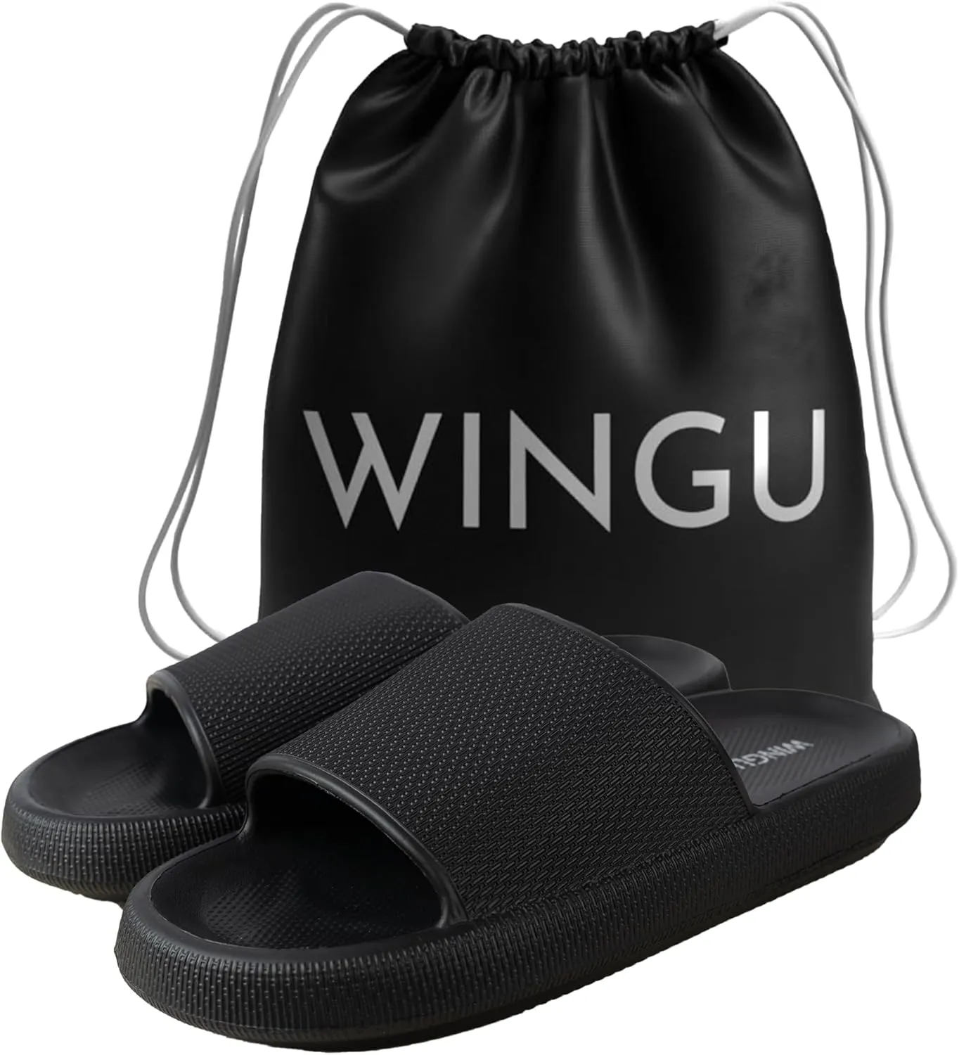 Wingu Pillow Slippers for Women and Men - Non-Slip EVA Shower Sandals | Thick 1.77-Inch Sole Slides for Indoor & Outdoor | Cloud Comfort, Quick-Dry, Lightweight House Shoes