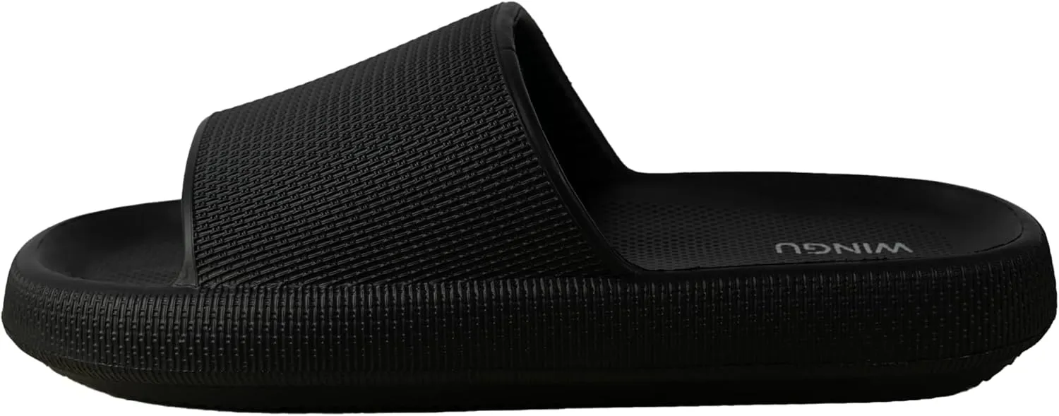 Wingu Pillow Slippers for Women and Men - Non-Slip EVA Shower Sandals | Thick 1.77-Inch Sole Slides for Indoor & Outdoor | Cloud Comfort, Quick-Dry, Lightweight House Shoes