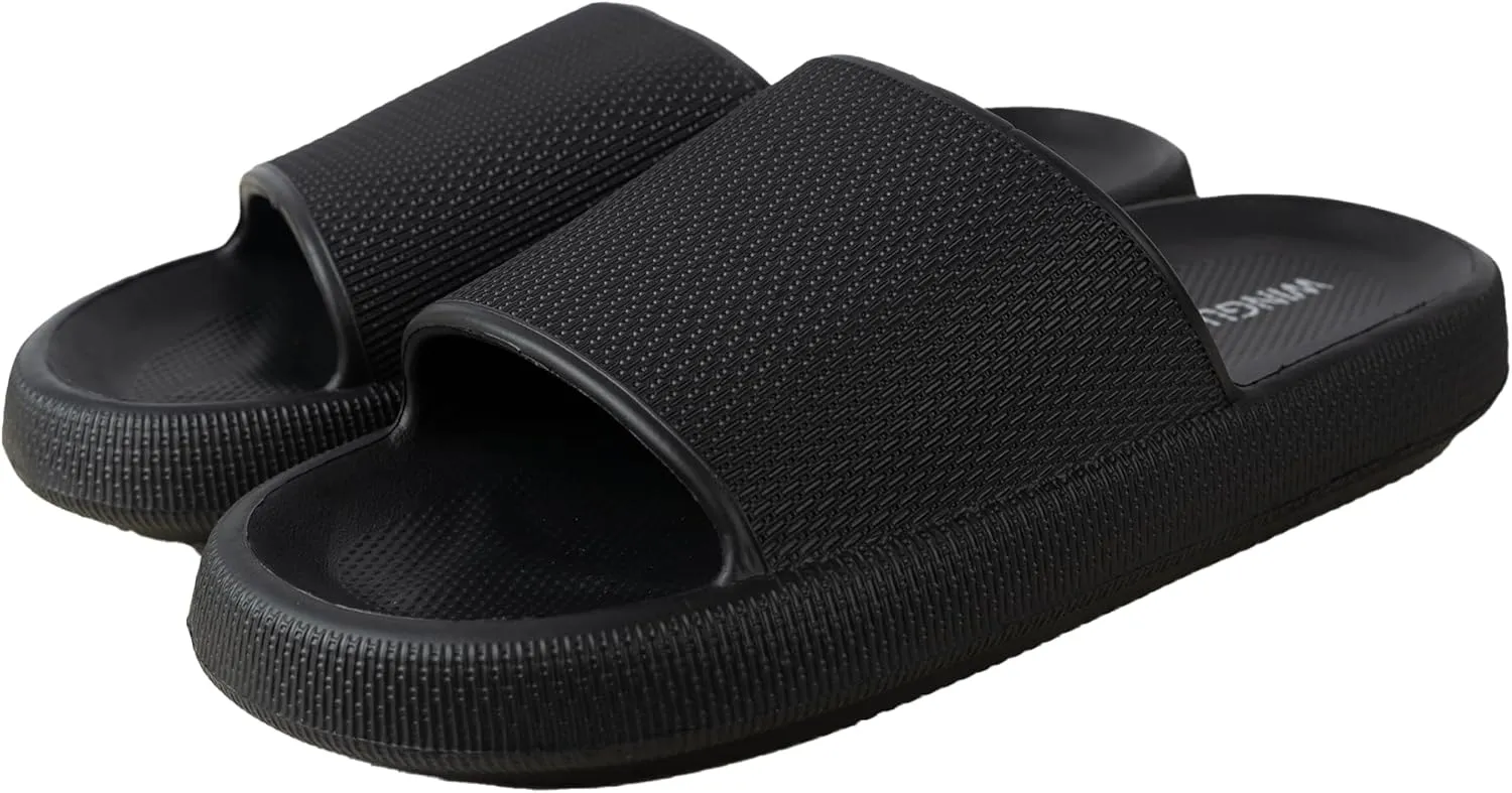 Wingu Pillow Slippers for Women and Men - Non-Slip EVA Shower Sandals | Thick 1.77-Inch Sole Slides for Indoor & Outdoor | Cloud Comfort, Quick-Dry, Lightweight House Shoes