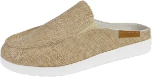 Women Canvas Slip On Lightweight Mule Sneaker,Summer Fashion Open Back Flats Walking Shoes Closed Round Toe Low Non-Slip Sneakers 2025 Top Casual Loafer Comfort