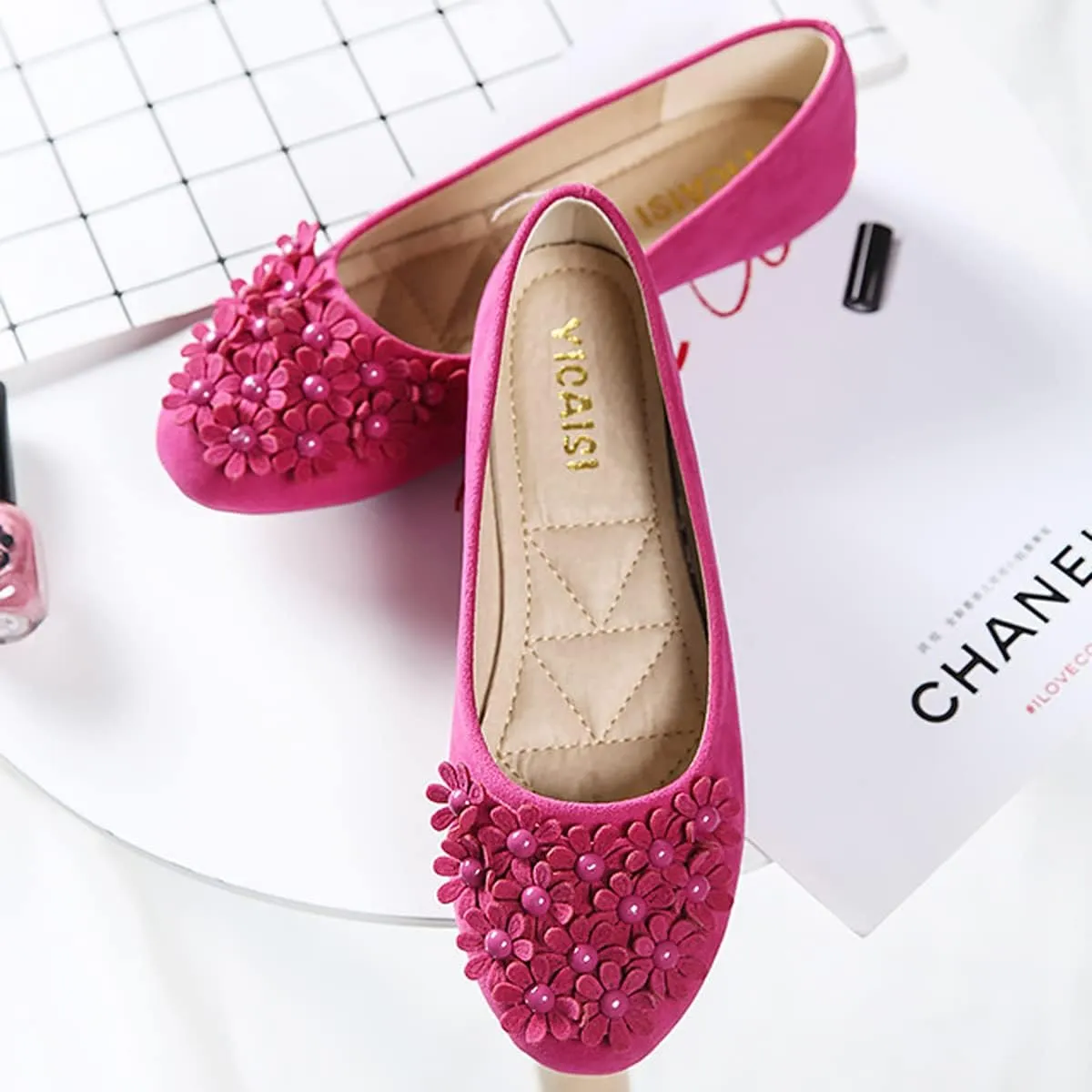 Women Classy Cute Bow-Knot Ballet Flats Round Toe Daily Cozy Comfort Slip on Flat Shoes