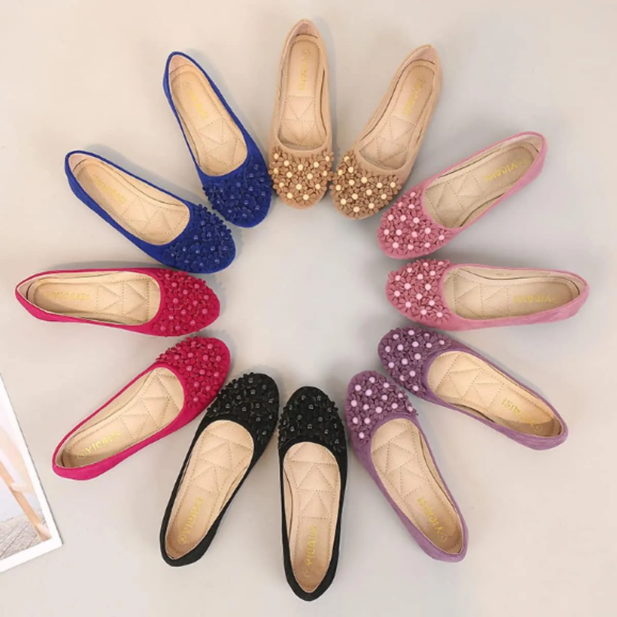 Women Classy Cute Bow-Knot Ballet Flats Round Toe Daily Cozy Comfort Slip on Flat Shoes