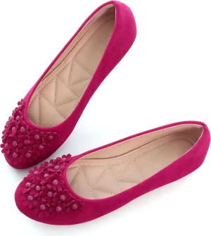 Women Classy Cute Bow-Knot Ballet Flats Round Toe Daily Cozy Comfort Slip on Flat Shoes