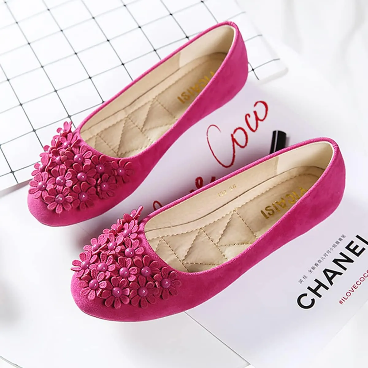 Women Classy Cute Bow-Knot Ballet Flats Round Toe Daily Cozy Comfort Slip on Flat Shoes