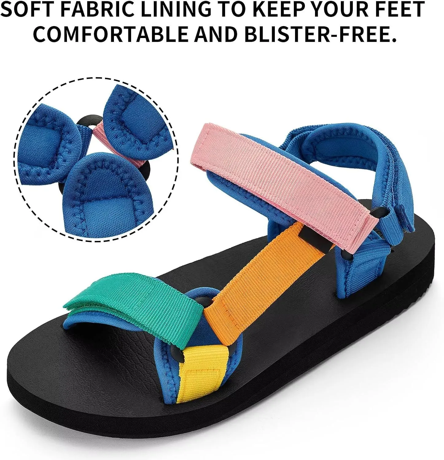 Women Hiking Sandals Casual Lightweight Water Sandal With Arch Support Yoga Mat Insole Outdoor Sport Beach Shoes