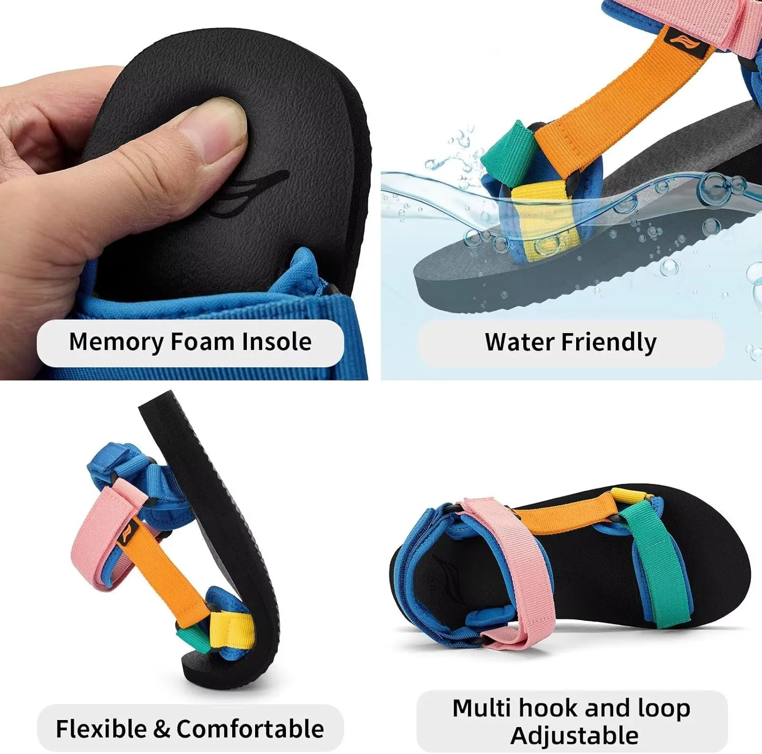 Women Hiking Sandals Casual Lightweight Water Sandal With Arch Support Yoga Mat Insole Outdoor Sport Beach Shoes