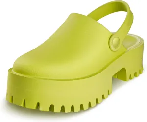 Women Platform Thick Soled Slippers,Beige Slip On Clogs Casual Non Home Lazy Waterproof Fashion Sandals (Cyan,10)