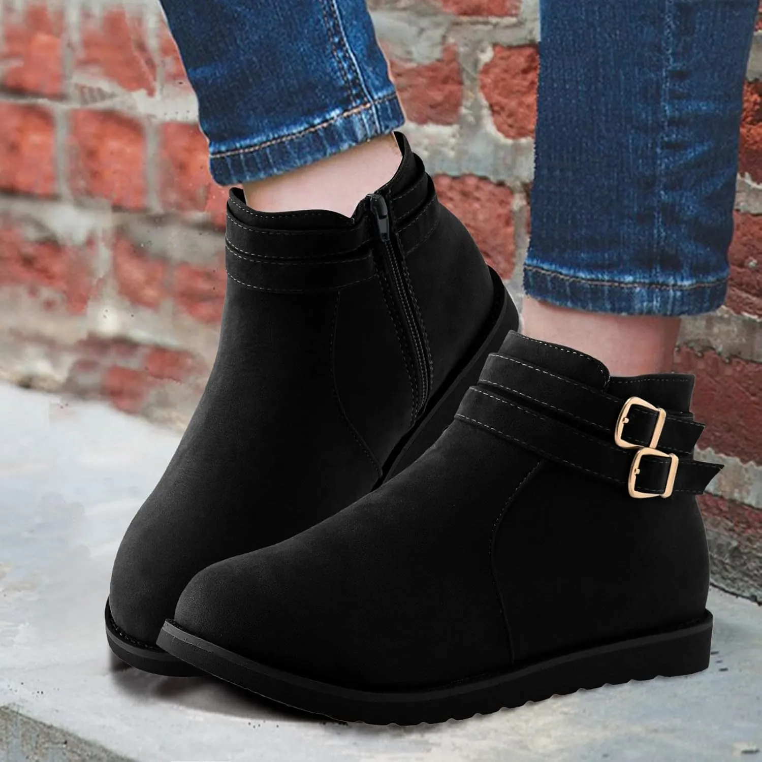 Womens Ankle Booties White Ankle Boots for Women Boots for Women Heels Dress Boots Women Low Heel Womens Booties and Ankle Boots Leather Low Heel Ankle Booties Wedge Heel