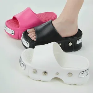 Women's Clogs Punk Style Women's Clogs Soft Eva Thick Sole Slippers Garden Shoes Fashion Beach Sandals