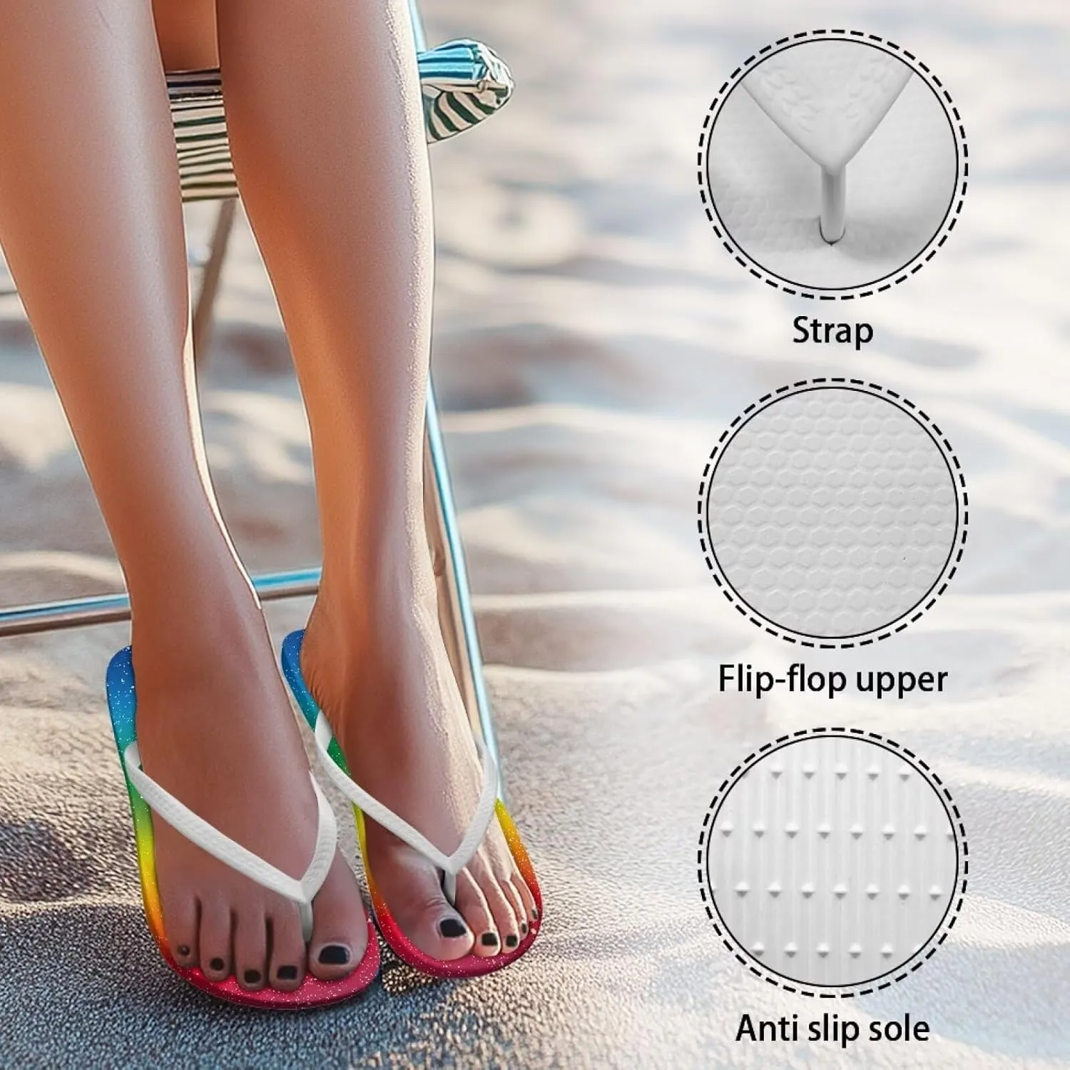 Women's Flip Flops Ladies Comfort Soft Walking Thong Sandals Lightweight Summer Beach Sandal US Size 5-9