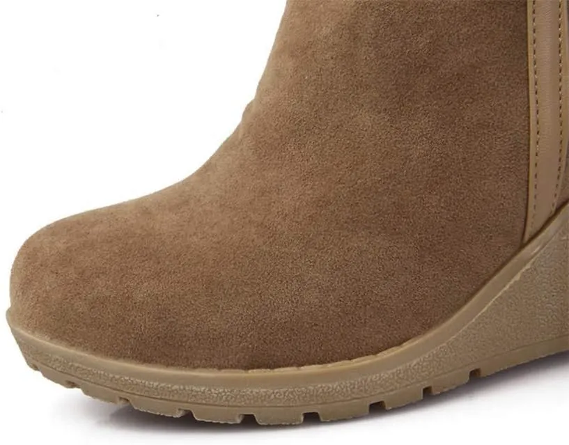 Womens High Boot Wedge Booties with Fringe Winter Snow Boots Girl