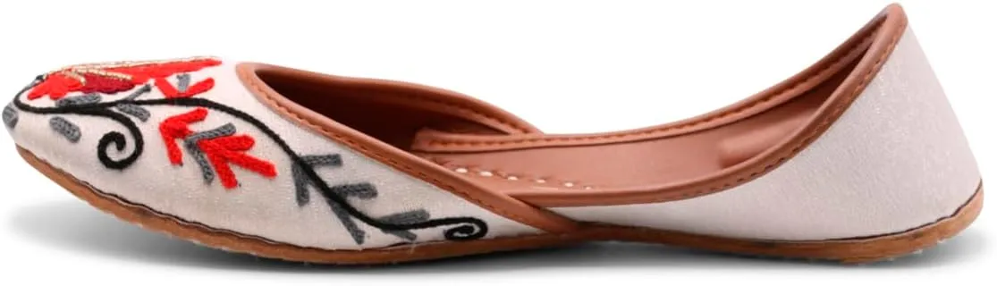 Women’s Kashmiri Shoes Embroidered Khussa Festive Jutti Ballet Flats