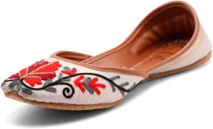 Women’s Kashmiri Shoes Embroidered Khussa Festive Jutti Ballet Flats