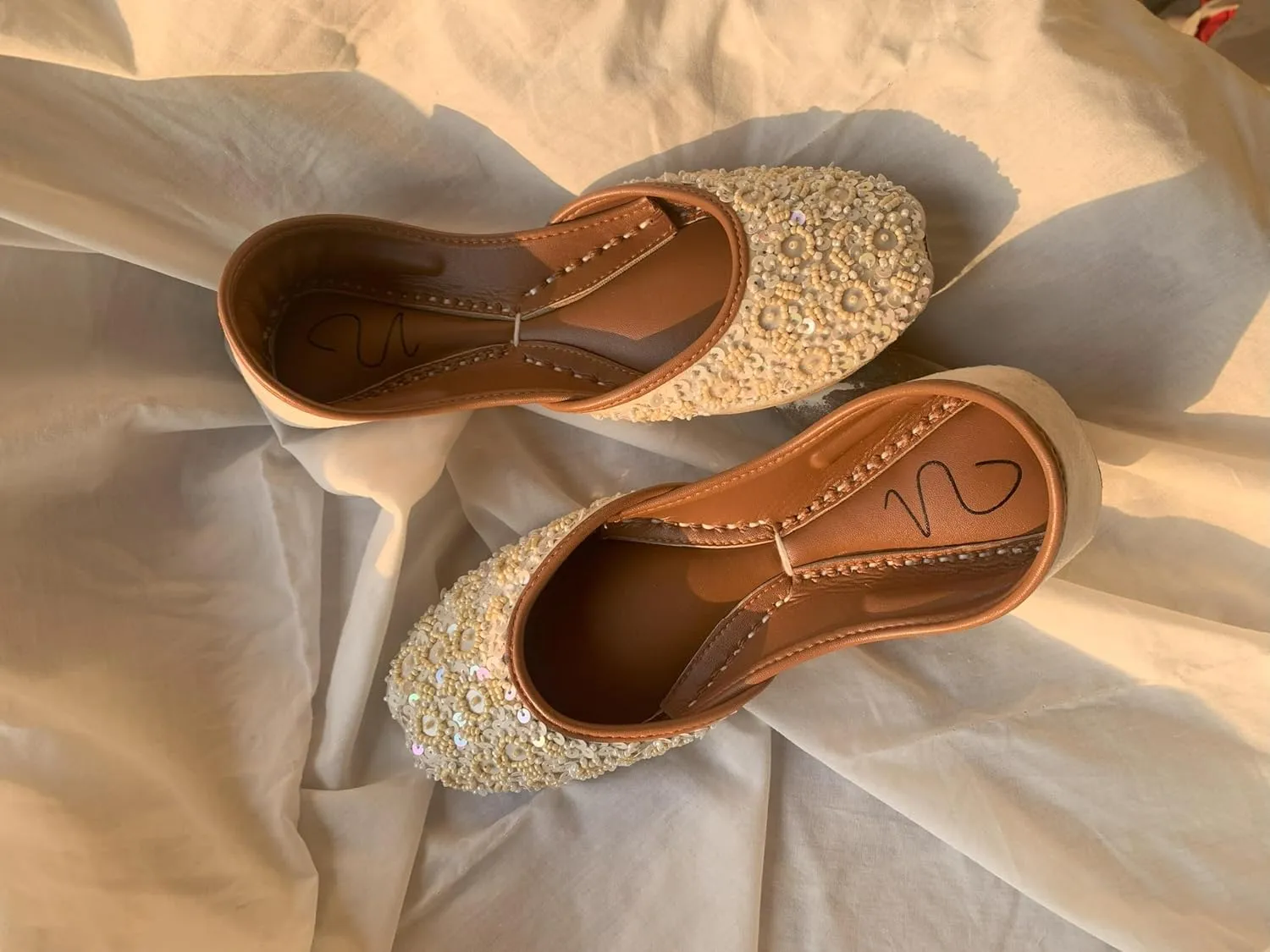 Women's Khussa Beed Work Indian Wedding Bridal Mojari Juti Punjabi Jutti Pakistani Flats