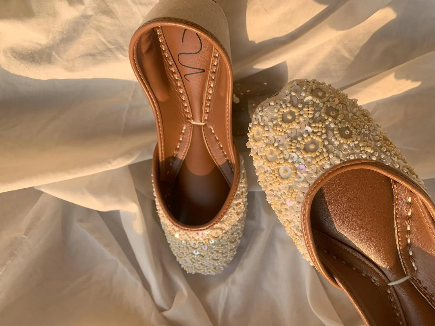 Women's Khussa Beed Work Indian Wedding Bridal Mojari Juti Punjabi Jutti Pakistani Flats