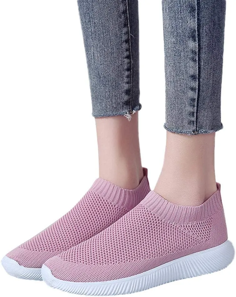 Womens Ladies Walking Running Shoes Slip On Lightweight Running Shoes for Men Wide Women Shoes Casual Waterproof Sneakers Red Tennis Shoe Trainers Shoe