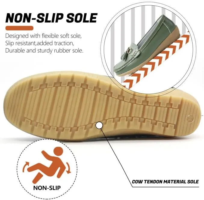 Women's Loafers Comfortable Lightweight Penny Loafers Casual Driving Flats Soft Moccasins Shoes Walking Travelling Leather Slip On Shoes