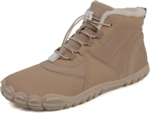 Womens Mens Barefoot Snow Boots, Soft Plush Lined Waterproof Hiking Shoes, Wide Toe Box Ankle Boots, Lightweight Outdoor Walking Anti-slip Winter Warm Sneakers