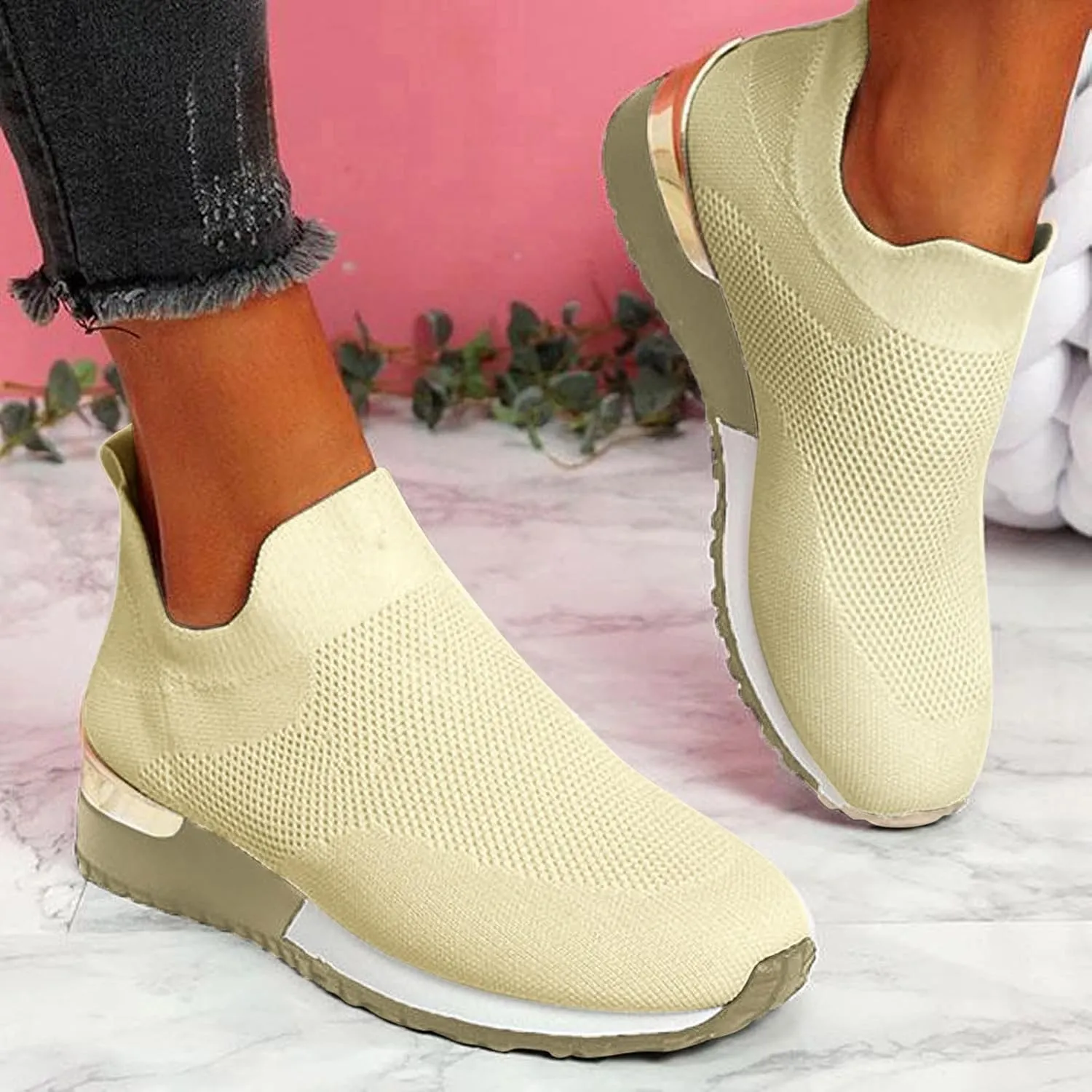 Womens Non Slip Work Shoes Slip On Water Resistant Mens Running Shoes Loafers Dressy Casual Shoes White Sneakers Black Tennis Shoe Trainers Shoe