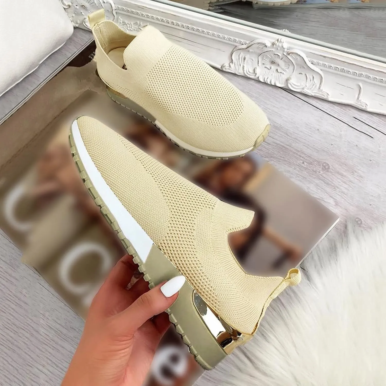 Womens Non Slip Work Shoes Slip On Water Resistant Mens Running Shoes Loafers Dressy Casual Shoes White Sneakers Black Tennis Shoe Trainers Shoe
