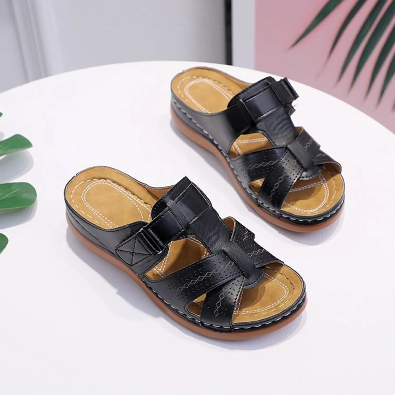 Womens Orthopedic Sandals with Arch Support Flip Flops Arch Support Comfortable Wedge Sandals Walking All Day Lightweight Orthopedic Sandals